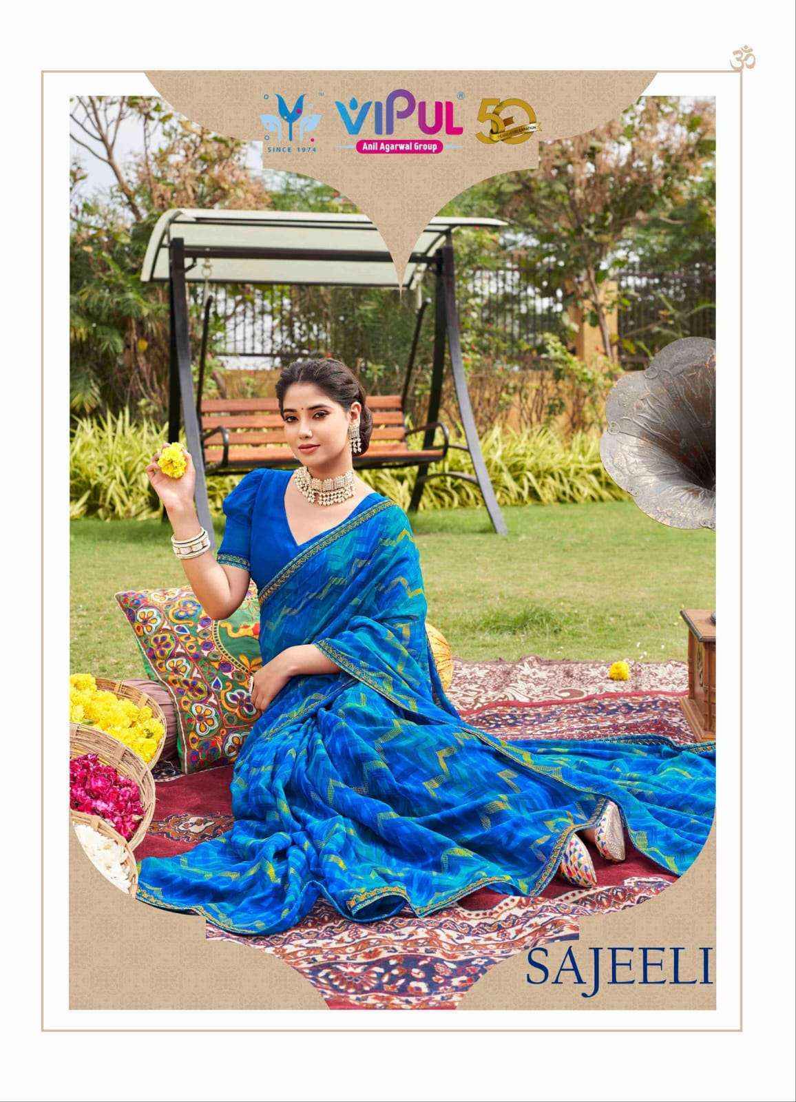 Vipul Sajeeli Georgette Saree 8 pcs Catalogue