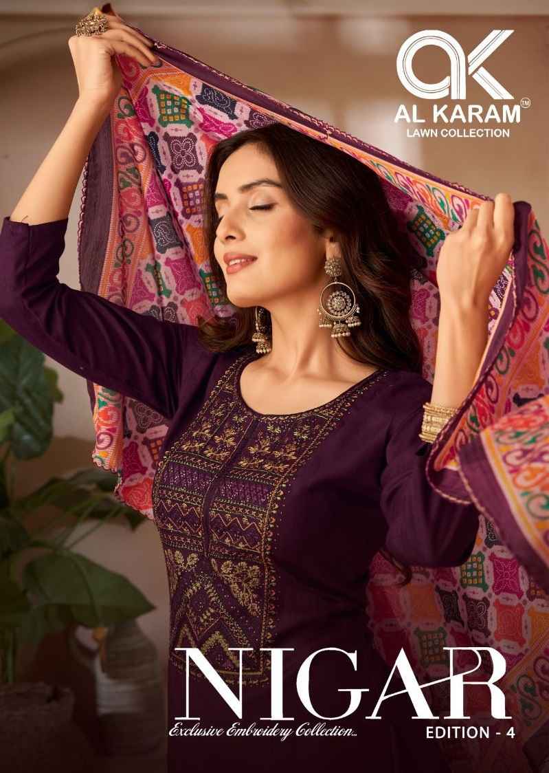 Al Karam Nigar Edition 4 Reyon Dress Material 6 pcs Catalogue