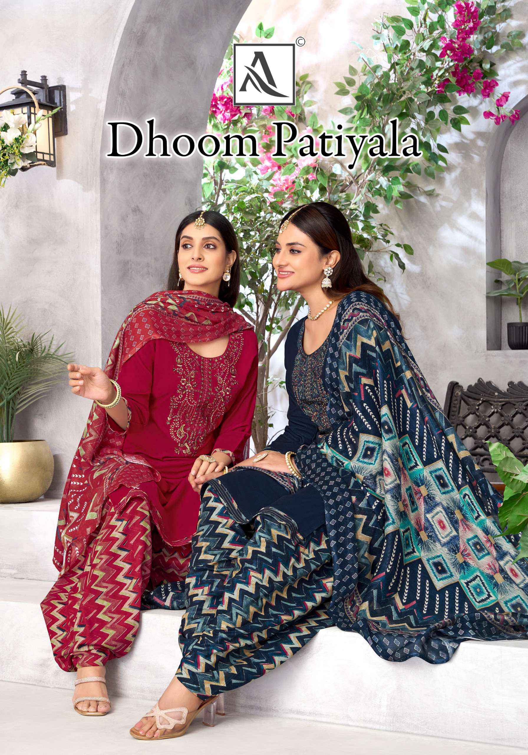 Alok Dhoom Patiyala Viscouse Rayon Dress Material 8 pcs Catalogue