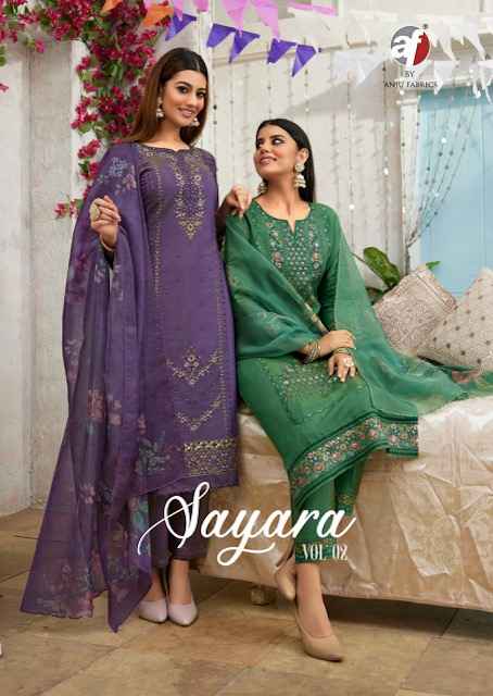 Anju Fabrics Sayara Vol 2 Shimmer Kurti Combo 5 pcs Catalogue