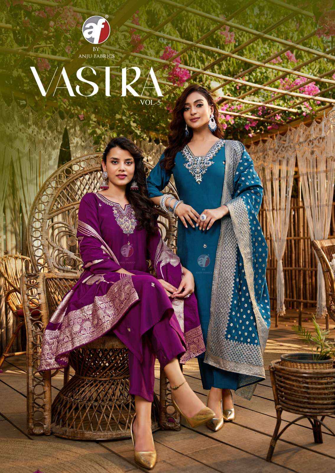 Anju Fabrics Vastra Vol 5 Readymade Silk Dress 6 pcs Catalogue