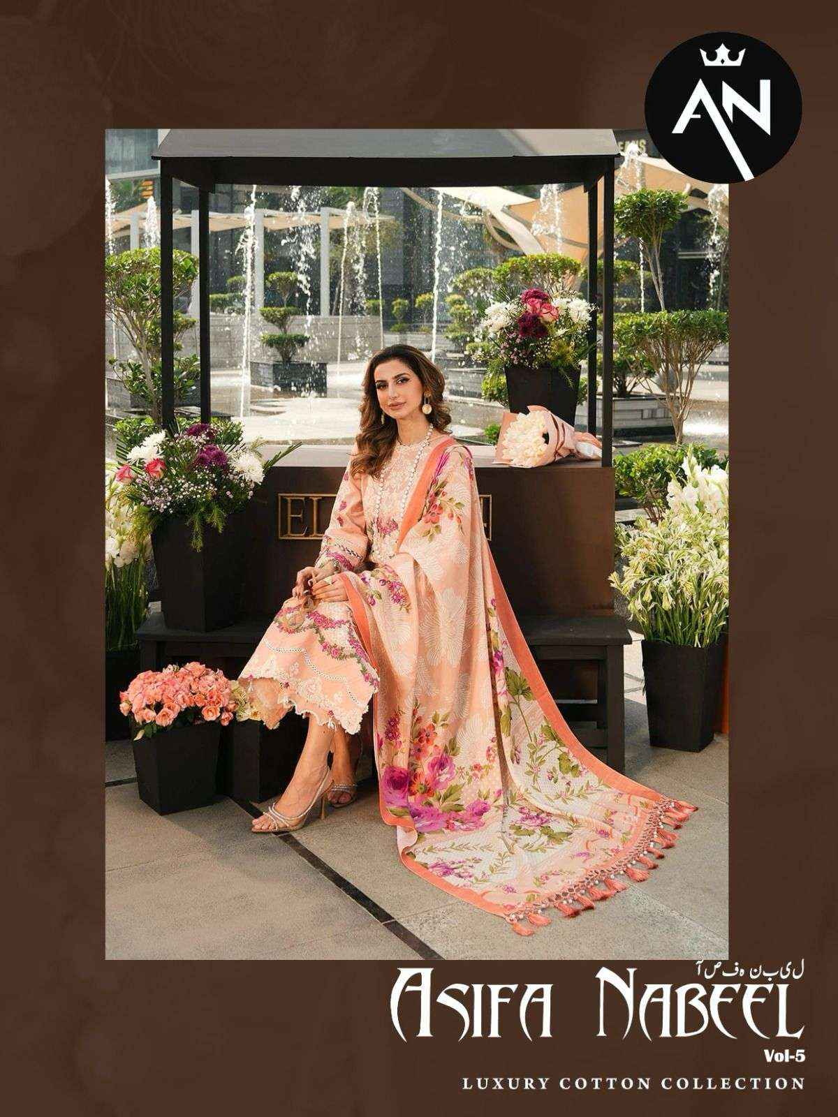 Asifa Nabeel Vol 5 Cotton Dress Material 6 pcs Catalogue