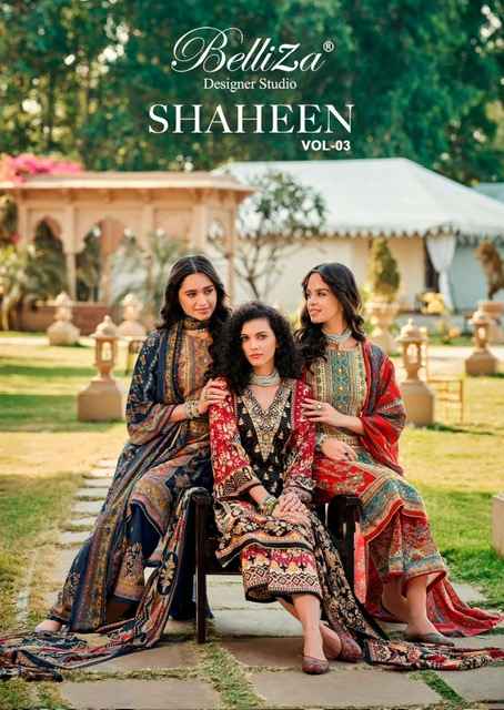 Belliza Shaheen Vol 3 Viscouse Reyon Dress Material 8 pcs Catalogue