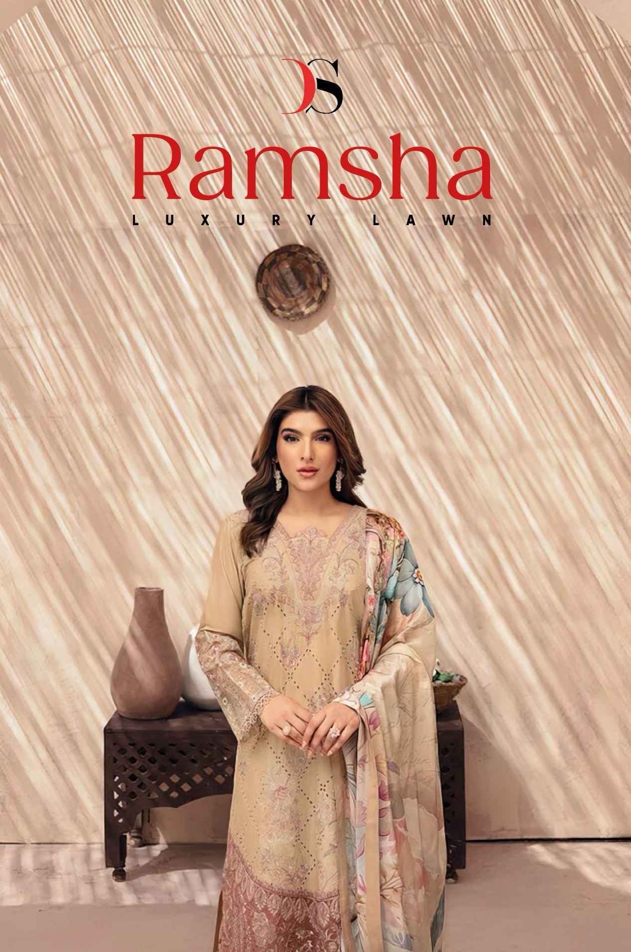 Deepsy Ramsha Luxury Lawn Cotton Dress Material 6 pcs Catalogue