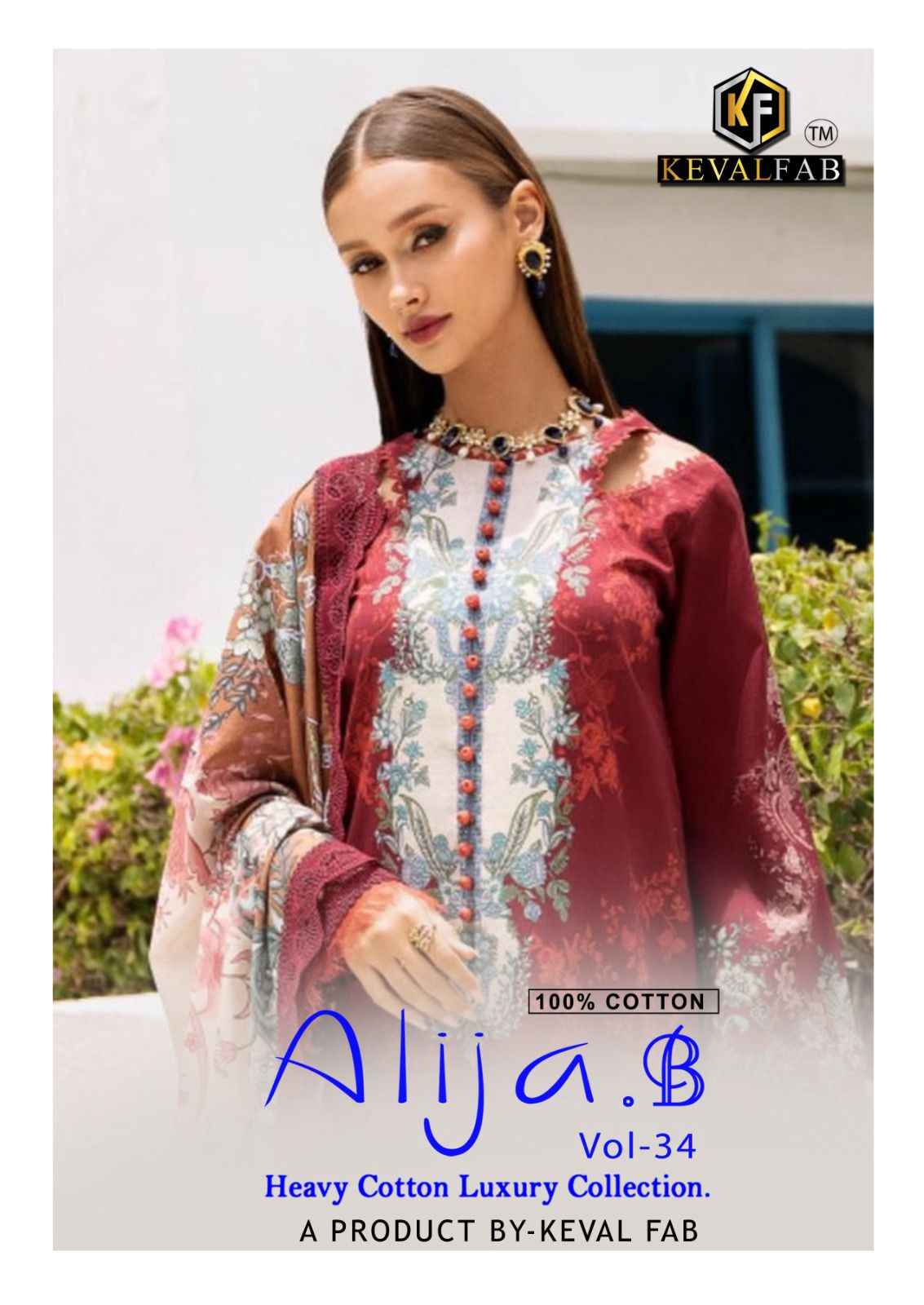 Keval Fab Alija B Vol 34 Cotton Dress Material 6 pcs Catalogue