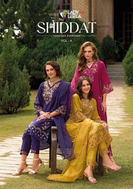 Lady Leela Shiddat Vol 4 Viscouse Rayon Dress Material 6 pcs Catalogue