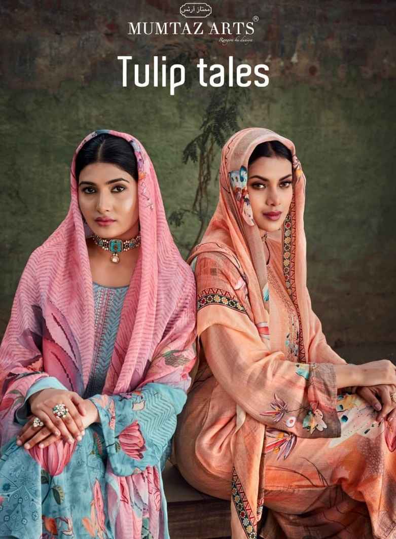 Mumtaz Arts Tulip Tales Viscouse Musline Dress Material 4 pcs Catalogue