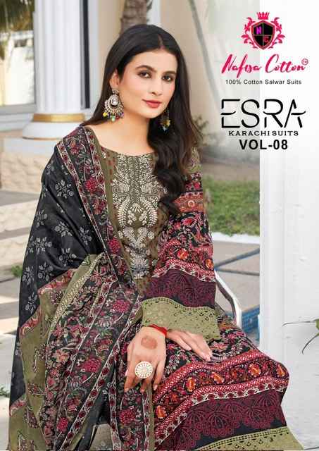 Nafisa Cotton Esra Karachi Vol 8 Cotton Dress Material 6 Pc Catalog