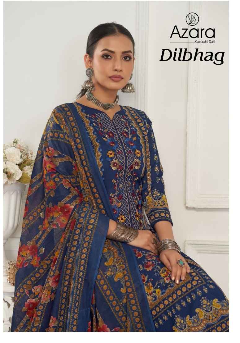 Radhika Fashion Azara Dilbhag Lawn Cotton Dress Material 4 pcs Catalogue