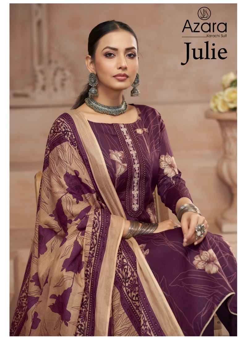 Radhika Fashion Azara Julie Cotton Dress Material 4 pcs Catalogue