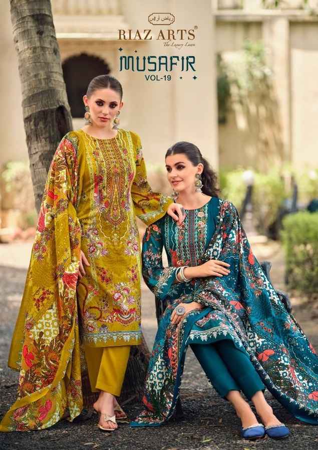 Riaz Arts Musafir Vol 19 Lawn Cotton Dress Material 8 pcs Catalogue