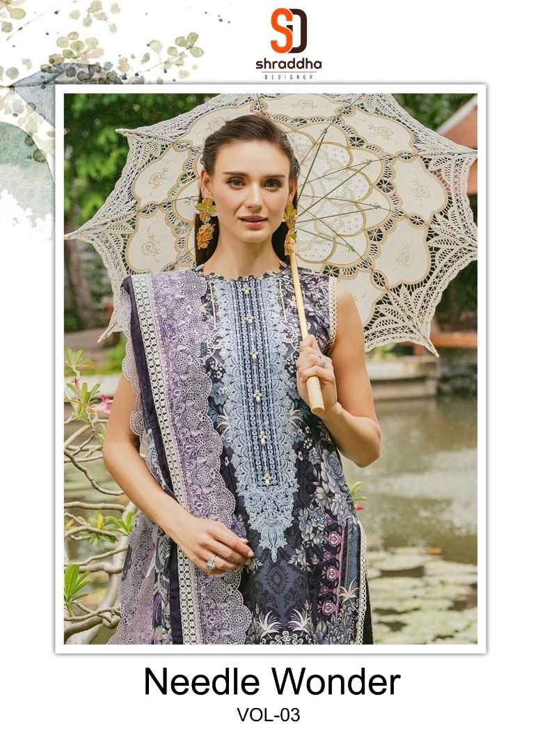 Shraddha Designer Needle Wonder Vol 3 Cotton Dress Material 4 pcs Catalogue