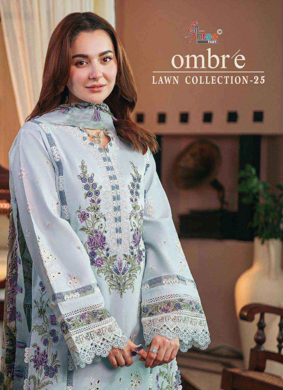 Shree Fabs Ombre Lawn Collection 25 Cotton Dress Material 6 pcs Catalogue