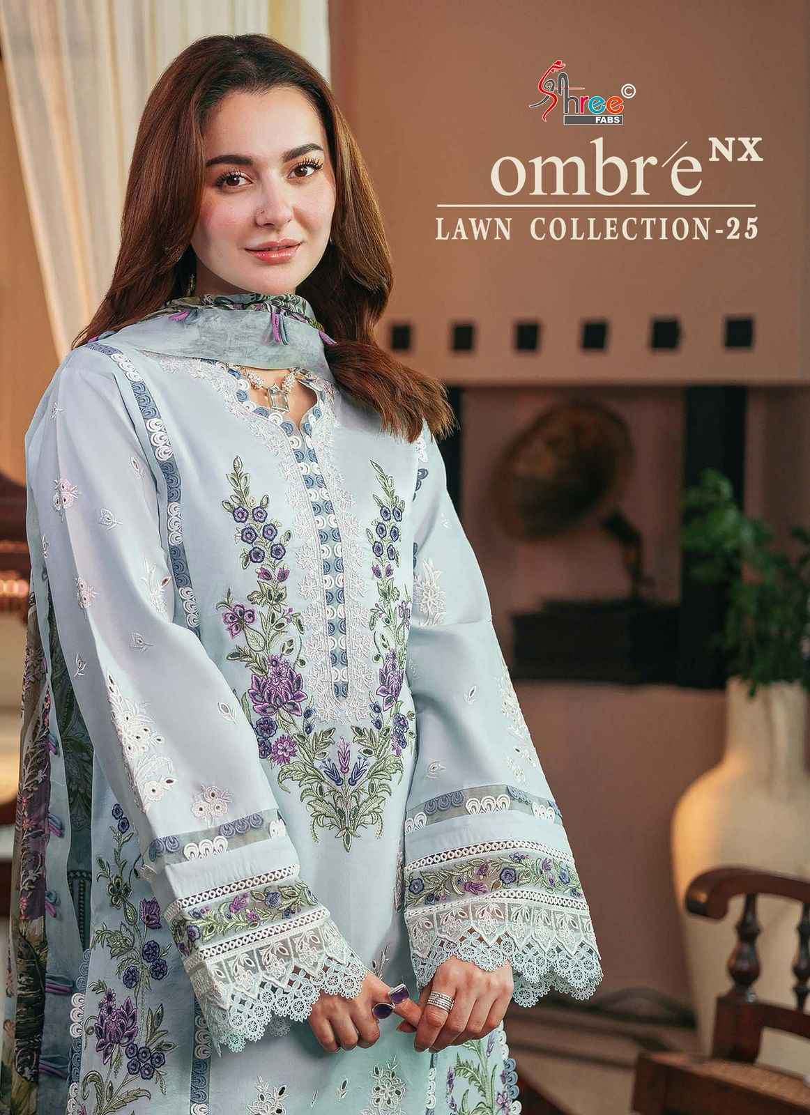 Shree Fabs Ombre Nx Lawn Collection 25 Cotton Dress Material 5 pcs Catalogue