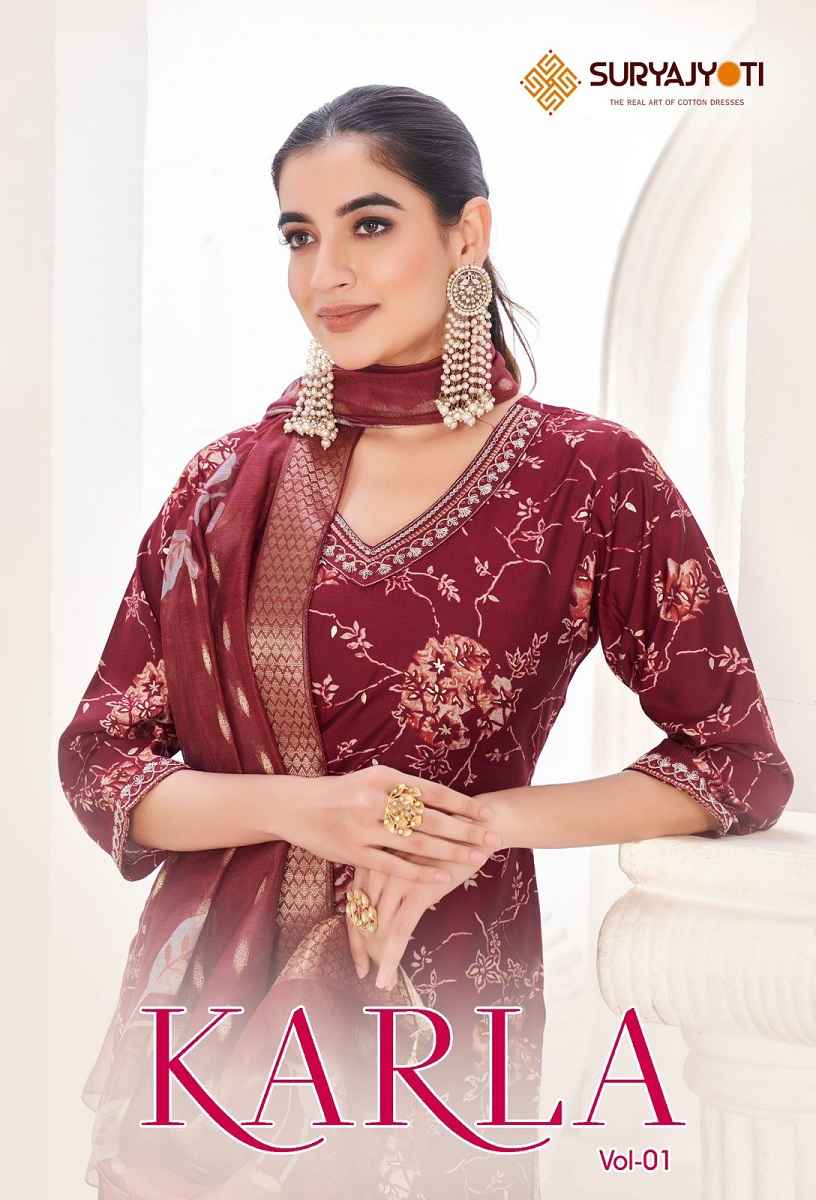 Suryajyoti Karla Vol 1 Readymade Modal Dress Material 8 pcs Catalogue