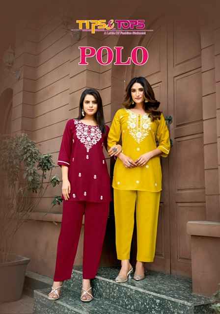 Tips & Tops Polo Rayon Co ord Set 6 pcs Catalogue
