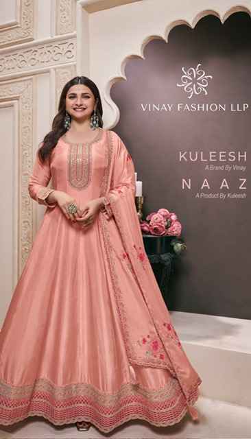 Vinay Kuleesh Naaz Moonga Silk Dress 4 pcs Catalogue