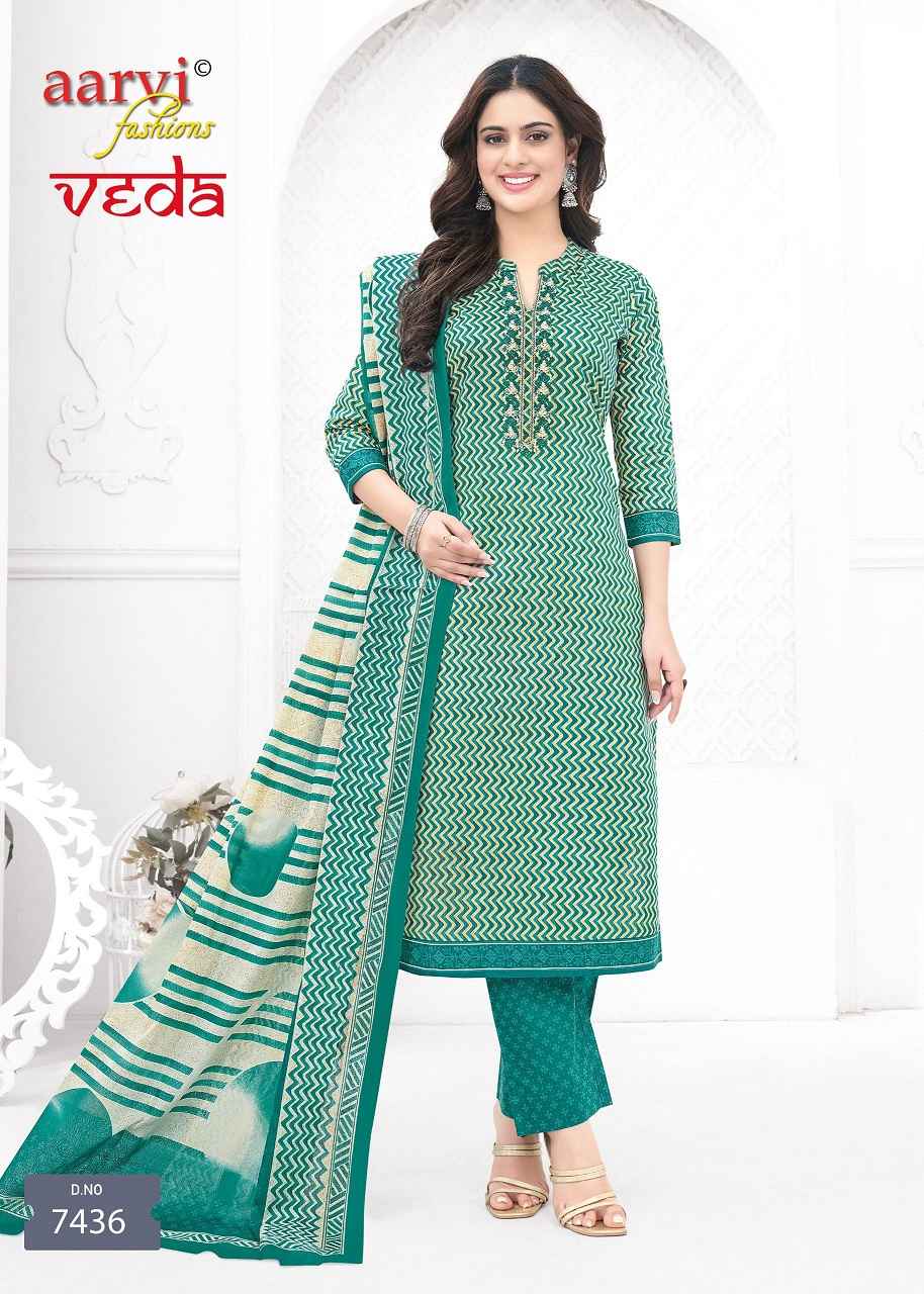 Aarvi Fashion Veda Vol-1 Readymade Cotton Dress (12 pcs Catalogue)