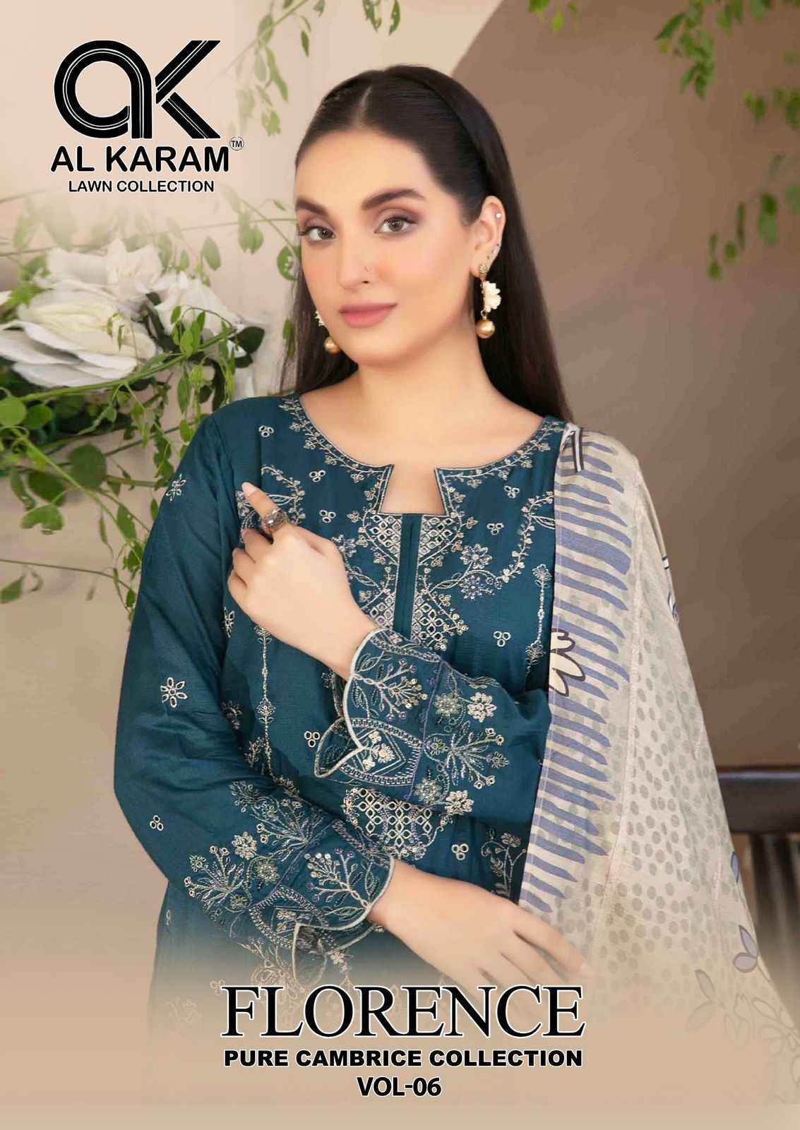 Al Karam Florence Vol 6 Cambric Cotton Dress Material 6 pcs Catalogue