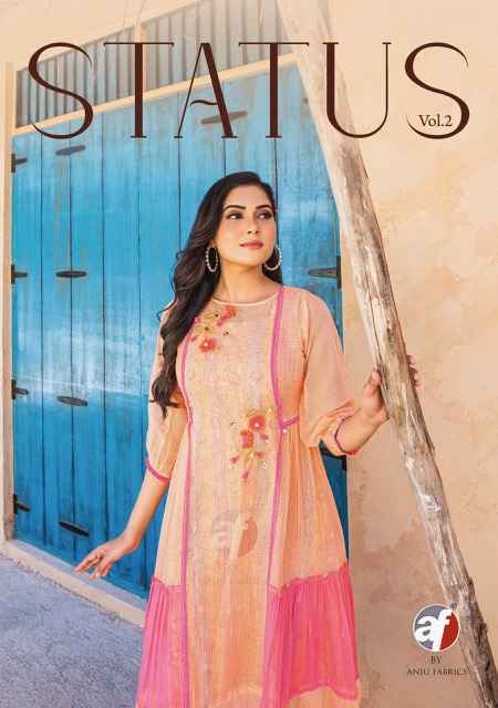 Anju Fabrics Status Vol 2 Georgette Party Wear Kurty 6 pcs Catalogue