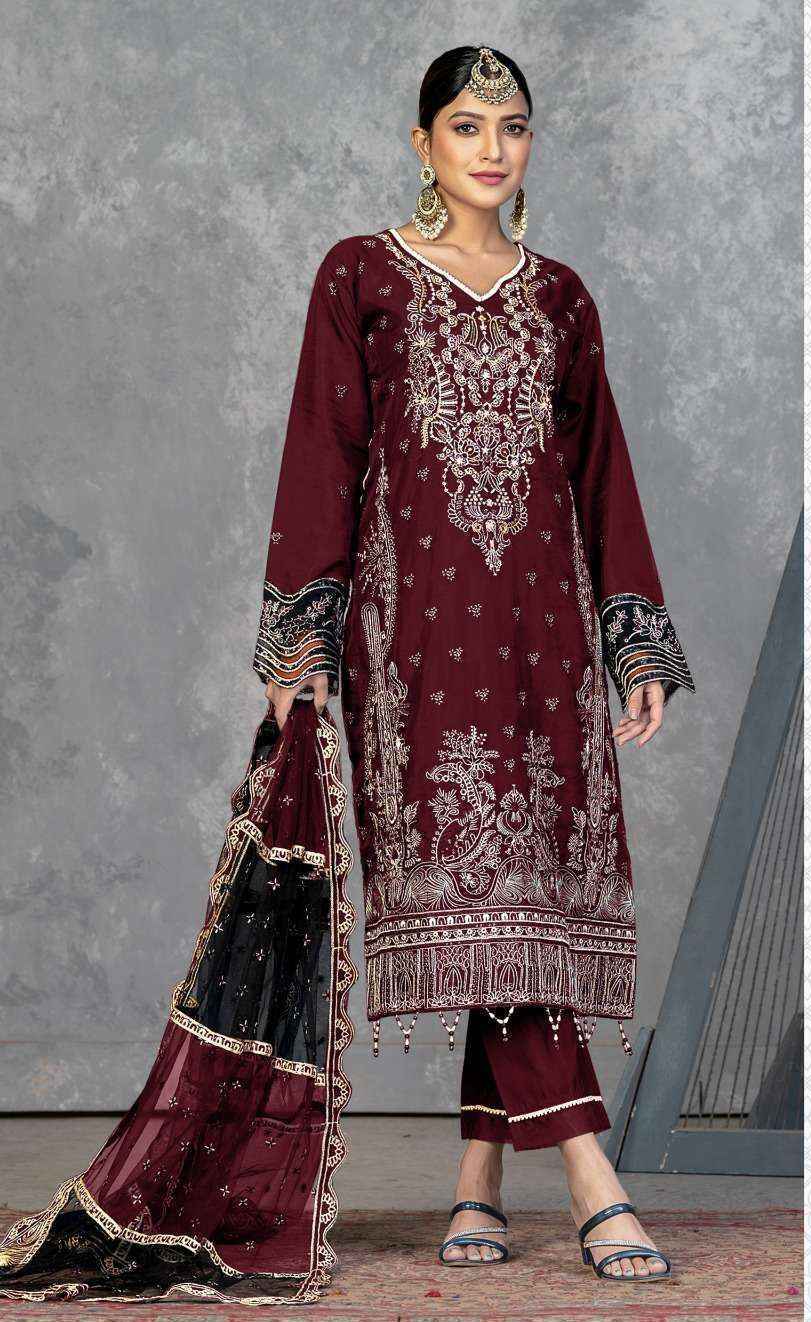 Fepic Crafted Needle Cn-835 Readymade Organza Dress (3 pcs Catalogue)
