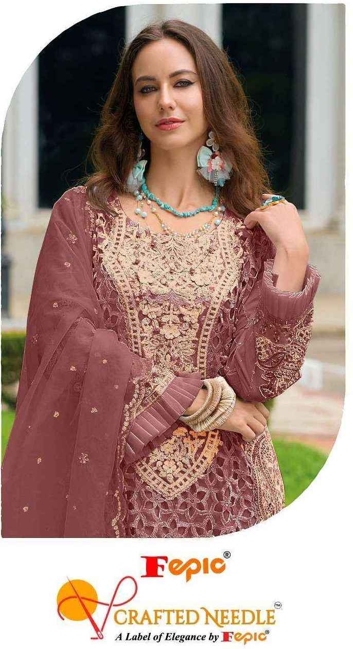 Fepic Crafted Needle Cn-963 DEF Readymade Organza Dress (3 pcs Catalogue)