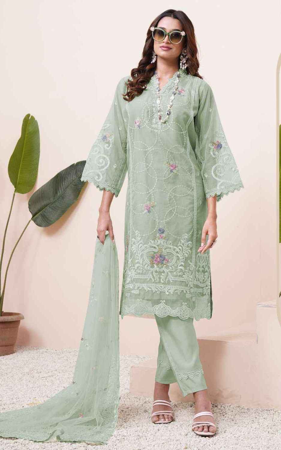 Fepic Sanober Sr-3311 Organza Dress Material (3 pcs Catalogue)