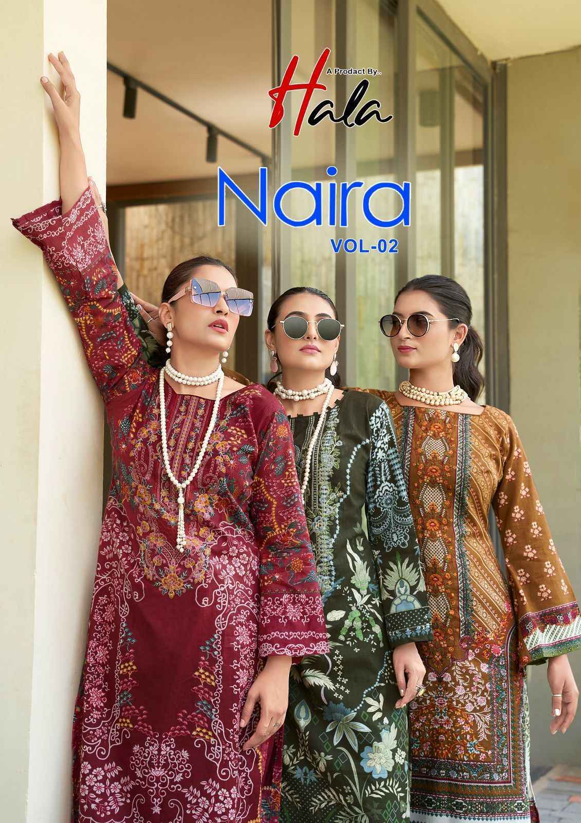 Hala Naira Vol-2 Cotton Dress Materail (8 pcs Catalogue)