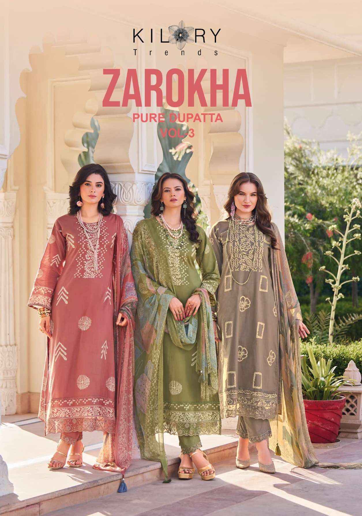 Kilory Trends Zarokha Vol-3 Lawn Cotton Dress Material (8 pcs Catalogue)