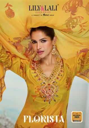 Lily & Lali Florista Readymade Natural Crepe Dress 6 pcs Catalogue