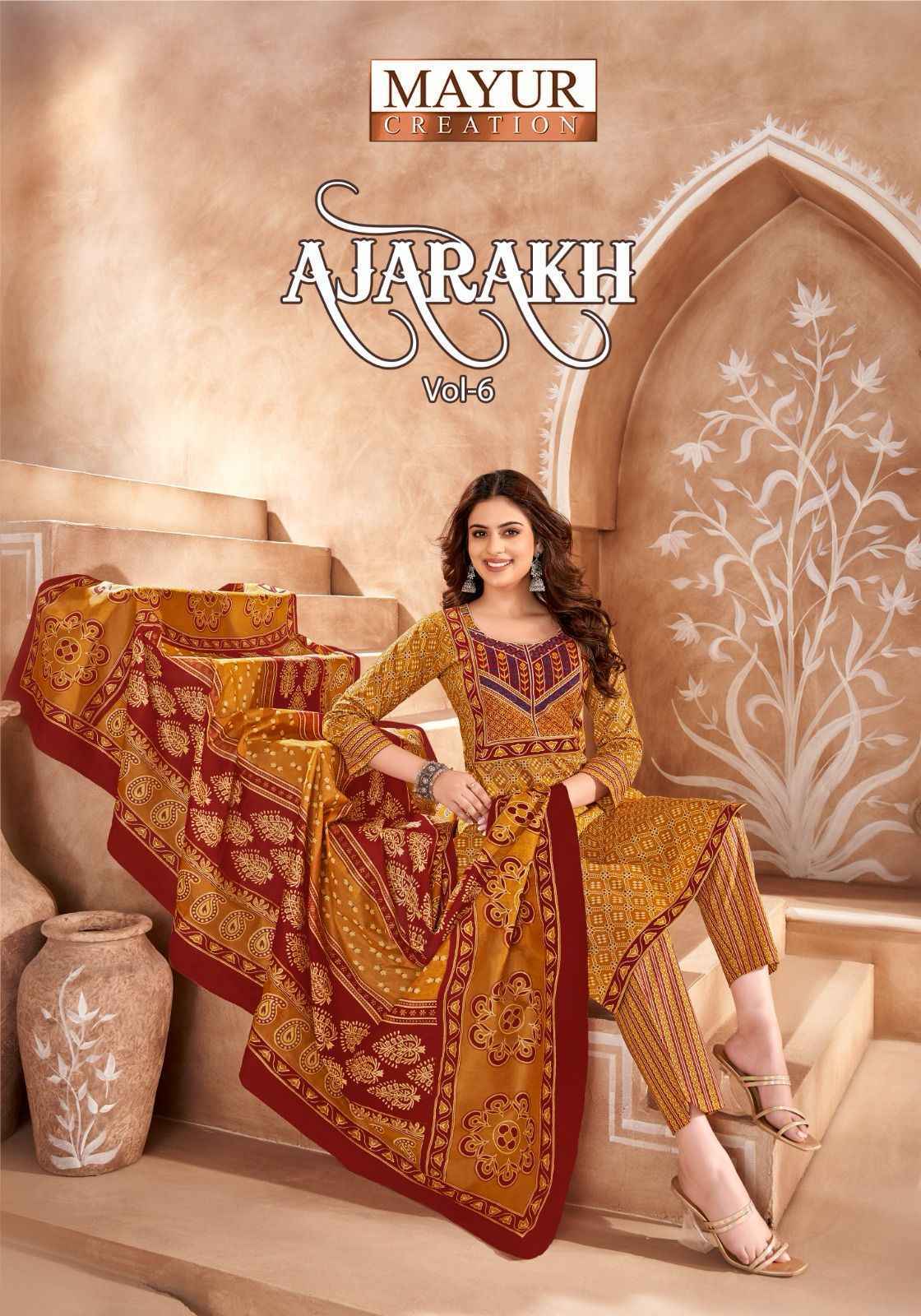 Mayur Creation Ajarakh Vol 6 Readymade Cotton Dress 10 pcs Catalogue