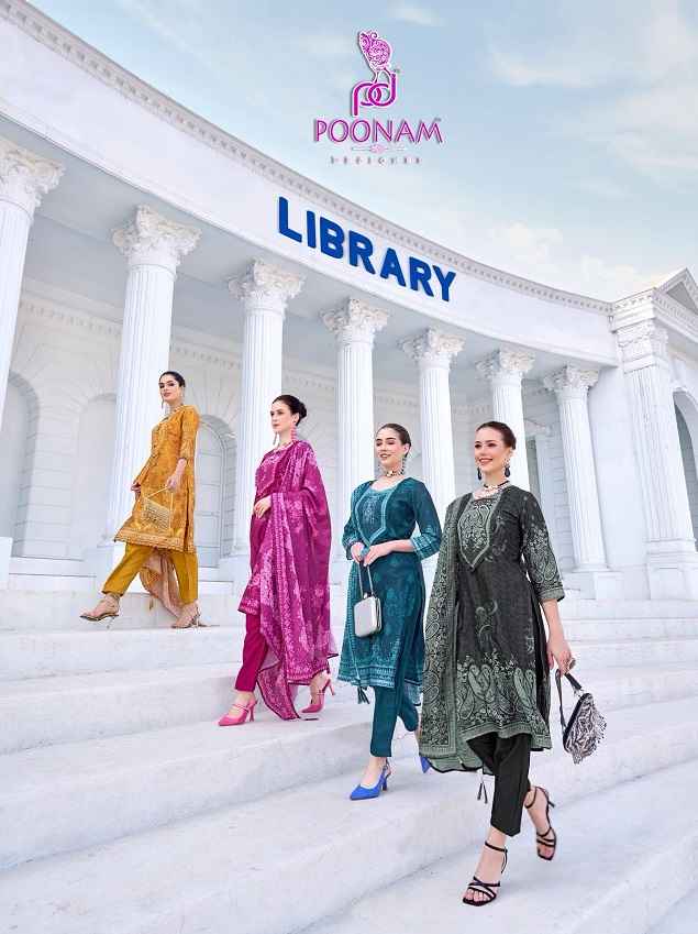 Poonam Designer Library Crepe Kurti Combo 6 pcs Catalogue