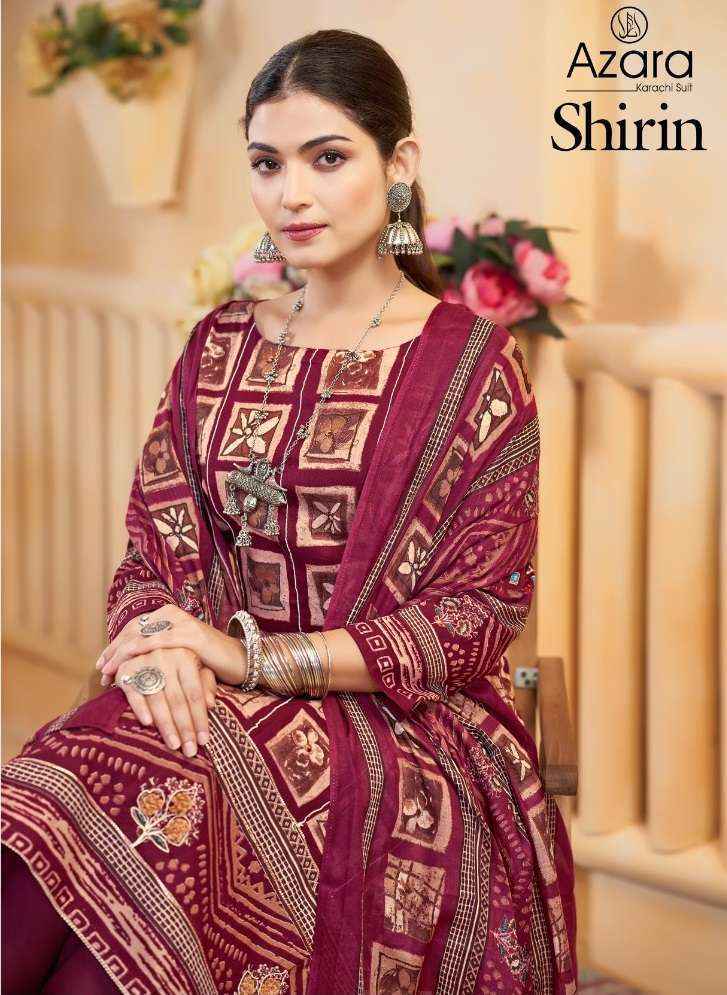 Radhika Fashion Azara Shirin Lawn Cotton Dress Material (4 pcs Catalogue)