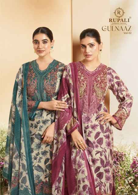 Rupali Fashion Gulnaaz Vol-2 Musline Dress Material (4 pcs Catalogue)