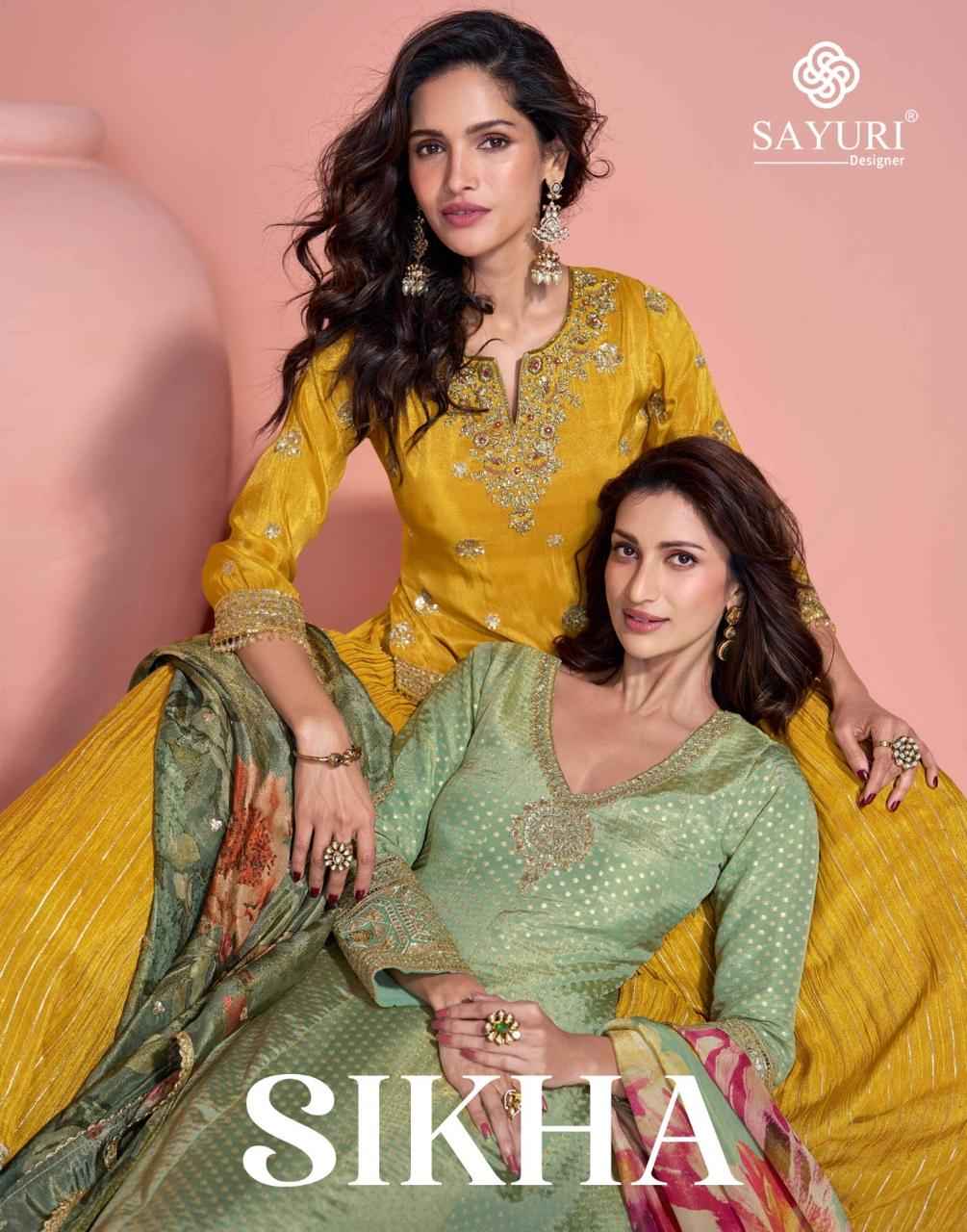 Sayuri Designer Sikha Readymade Viscouse Organza Silk Dress 3 pcs Catalogue