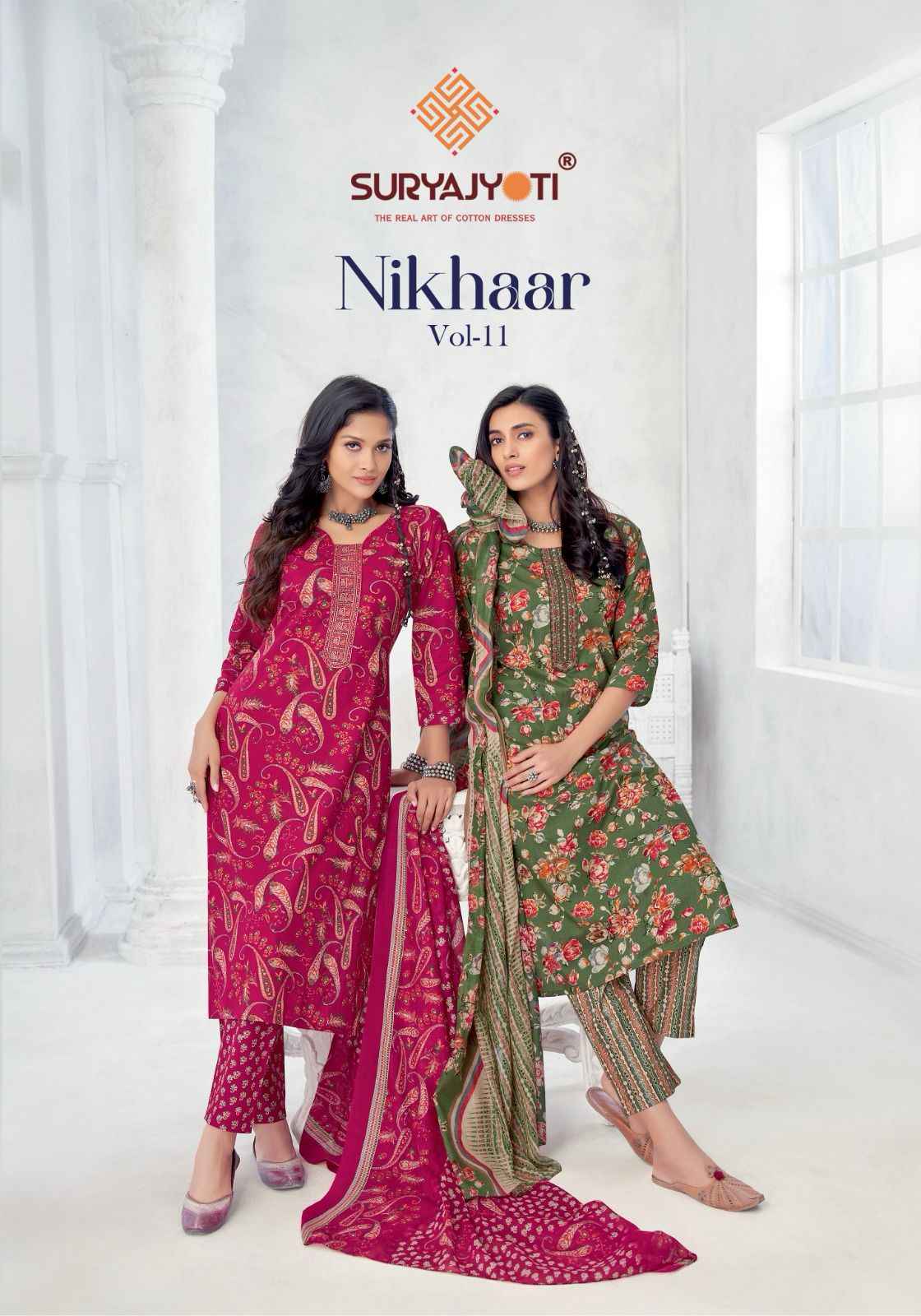 Suryajyoti Nikhaar Vol 11 Readymade Cotton Dress 12 pcs Catalogue