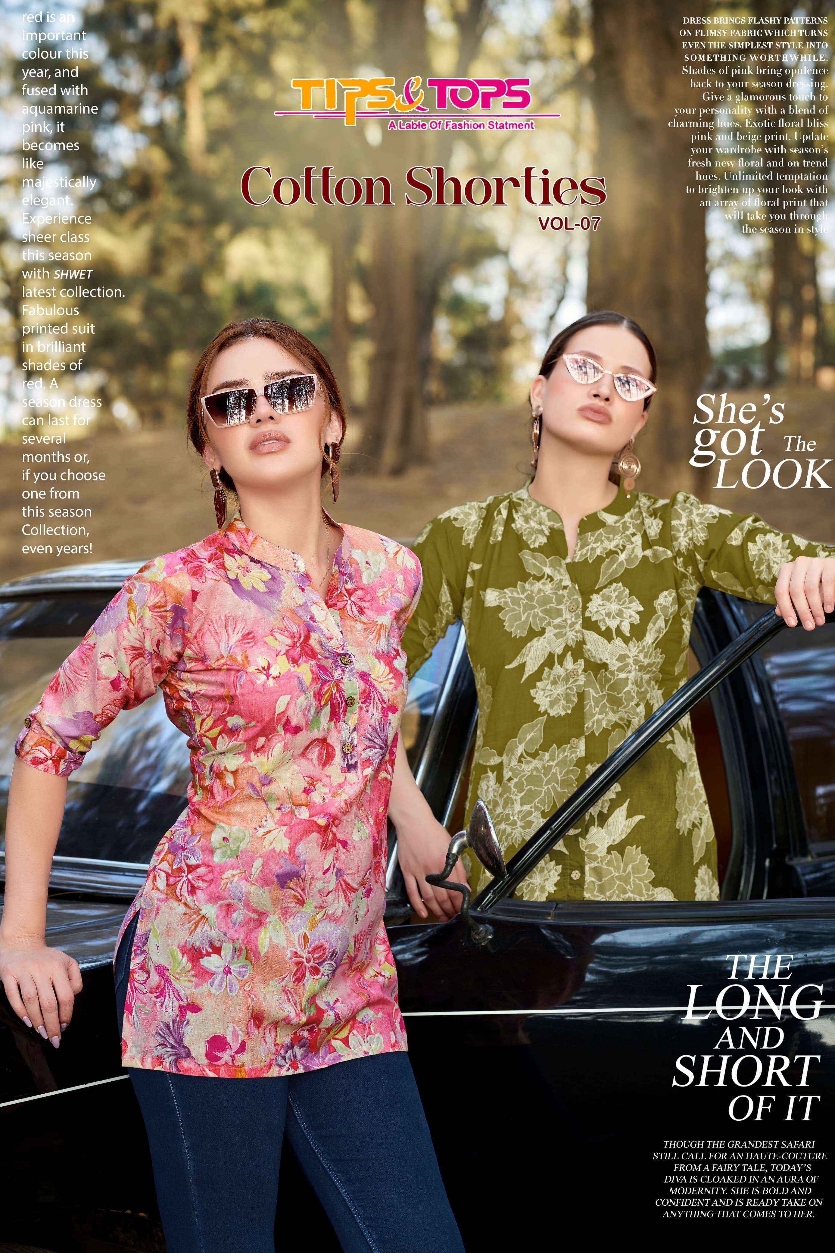 Tips & Tops Cotton Shorties Vol-7 Cotton Kurti (8 pcs Catalogue)