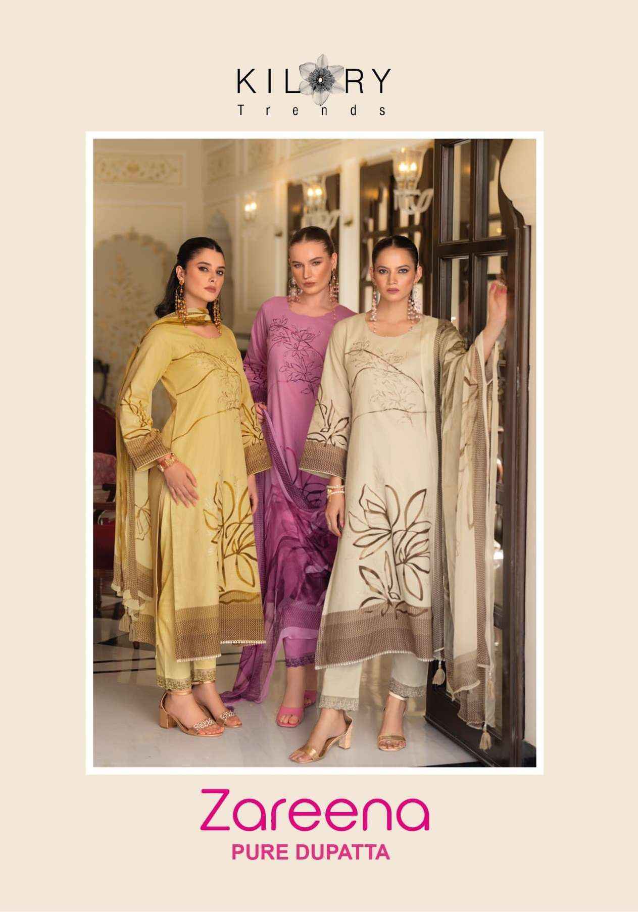 Kilory Trends Zareena Linene Cotton Dress Material 4 pcs Catalogue