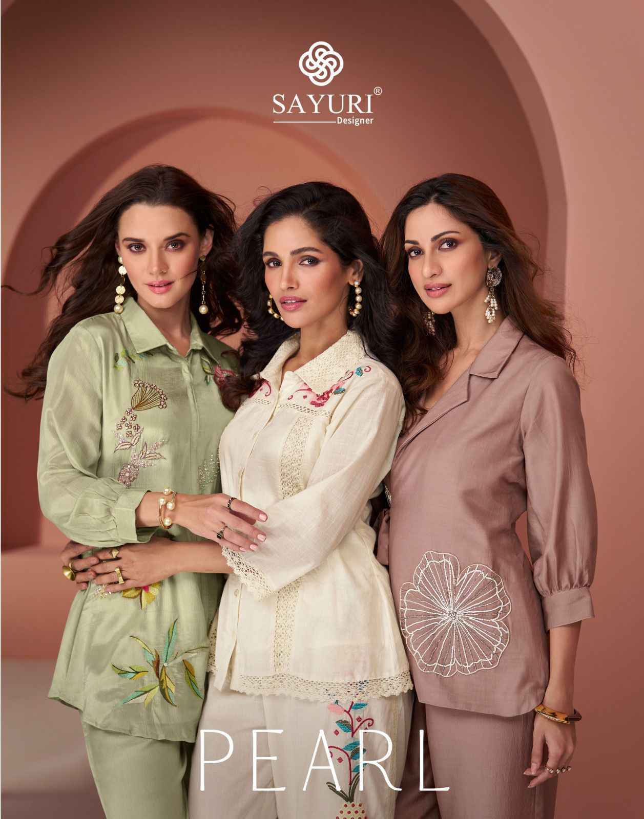 Sayuri Designer Pearl Silk Co Ord Set (5 pcs Catalogue)
