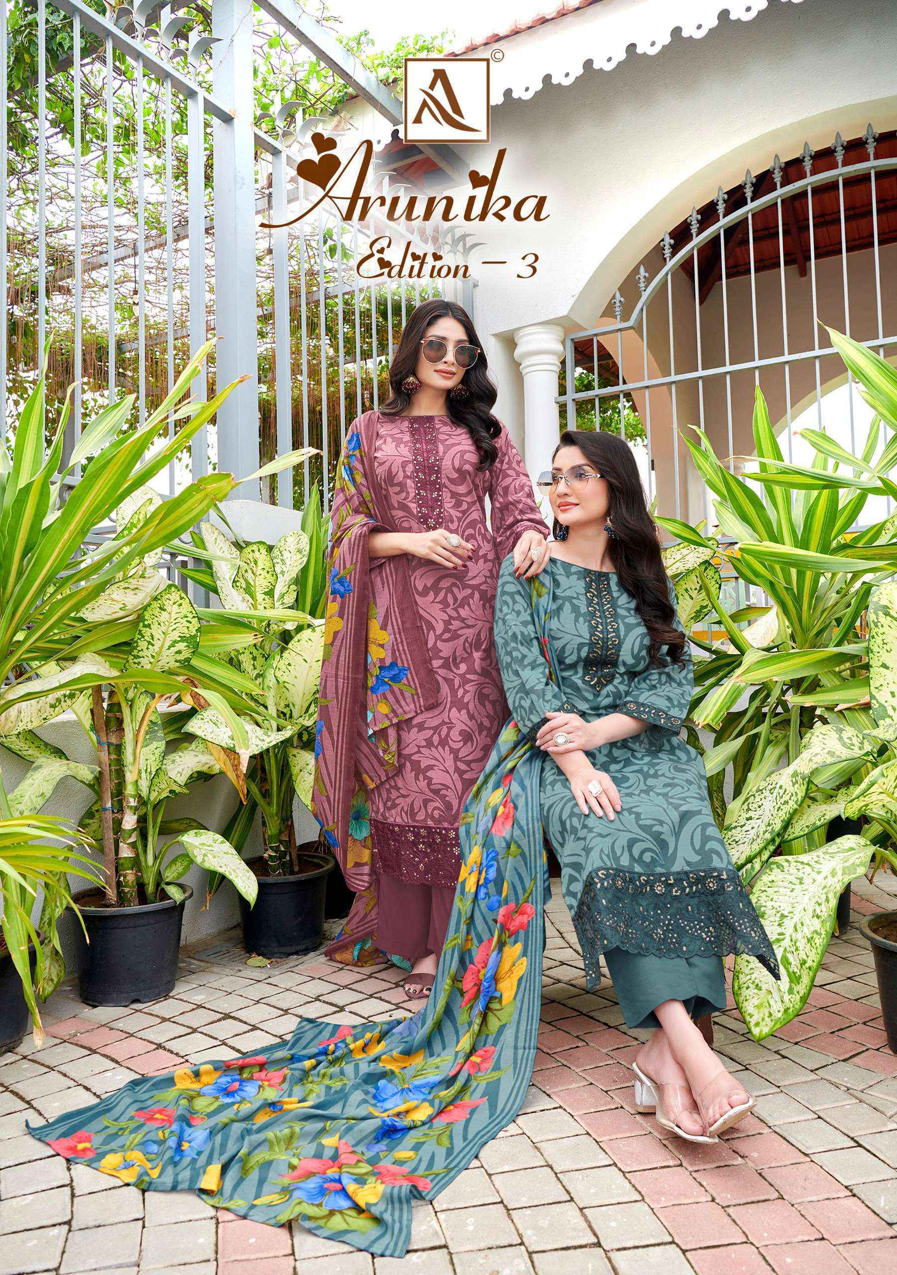 Alok Arunika Edition 3 Cambric Cotton Dress Material 6 pcs Catalogue