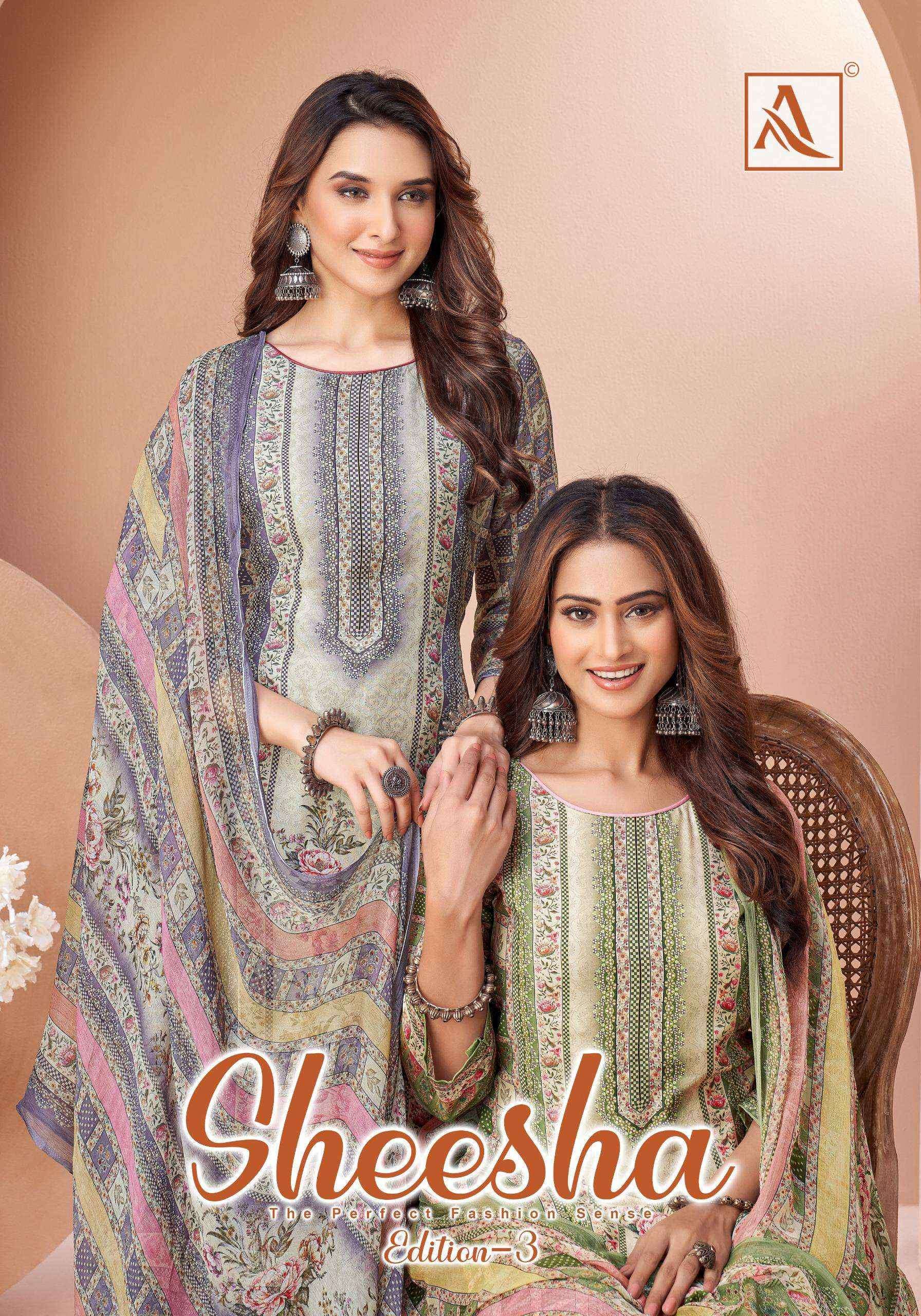 Alok Sheesha Vol-3 Viscose Muslin Dress Material (4 pcs Catalogue)