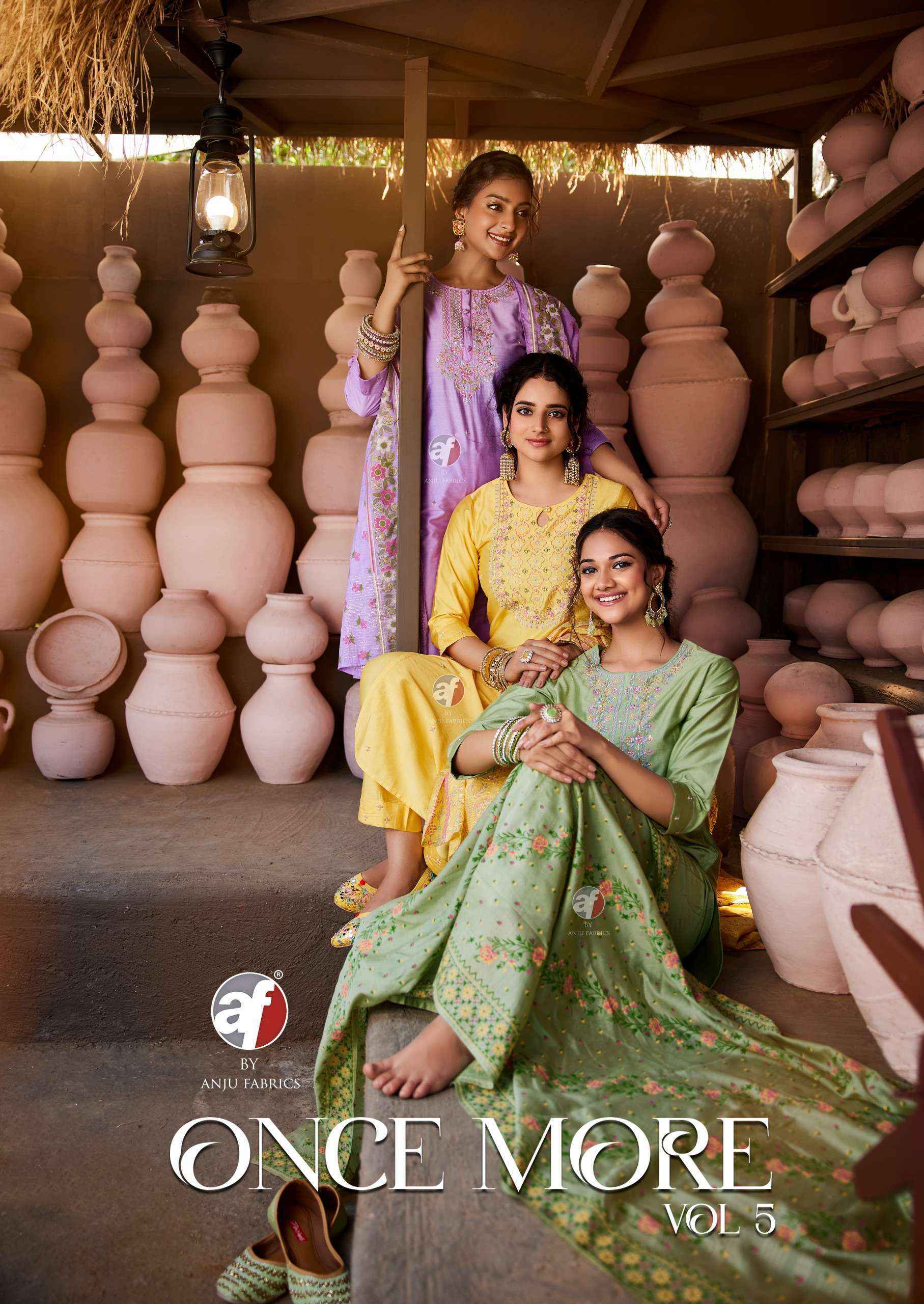 Anju Fabrics Once More Vol-5 Viscose Readymade Suit (6 pcs Catalogue)