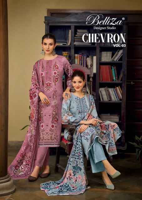 Belliza Chevron Vol 3 Cotton Dress Material 6 pcs Catalogue