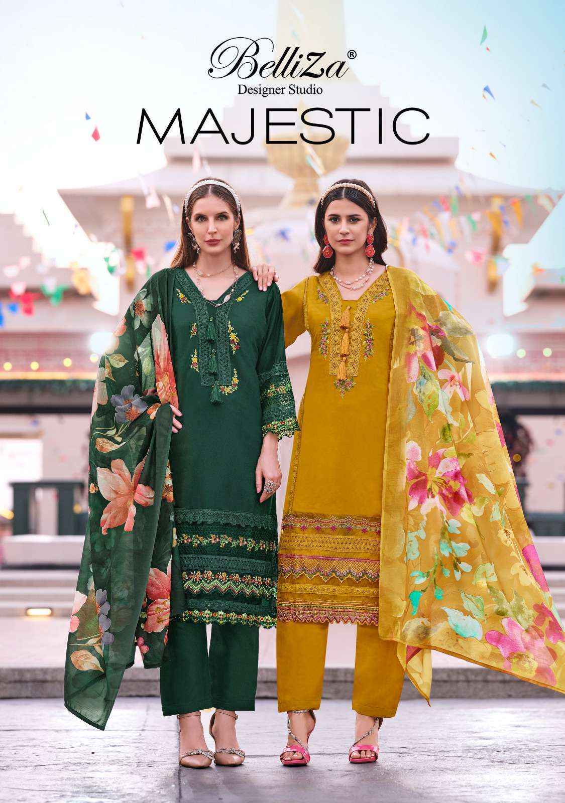 Belliza Majestic roman Silk Dress Material (6 pcs Cataloge)