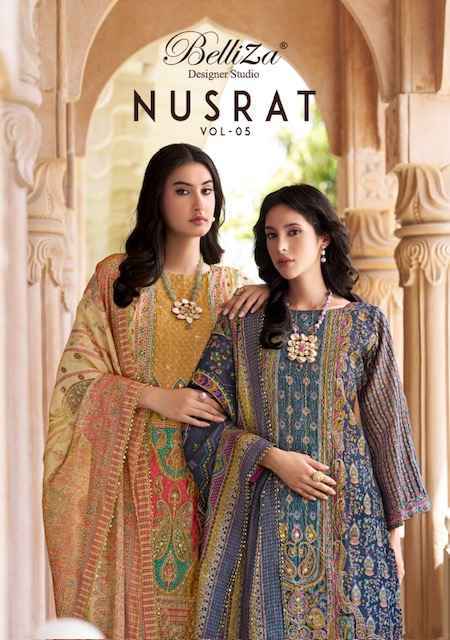 Belliza Nusrat Vol-5 Viscose Musline Dress Material (6 pcs Catalogue)