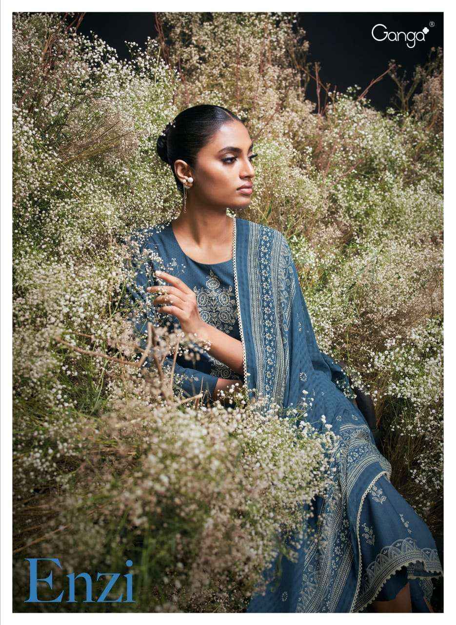 Ganga Enzi Cotton Dress Material 6 pcs Catalogue