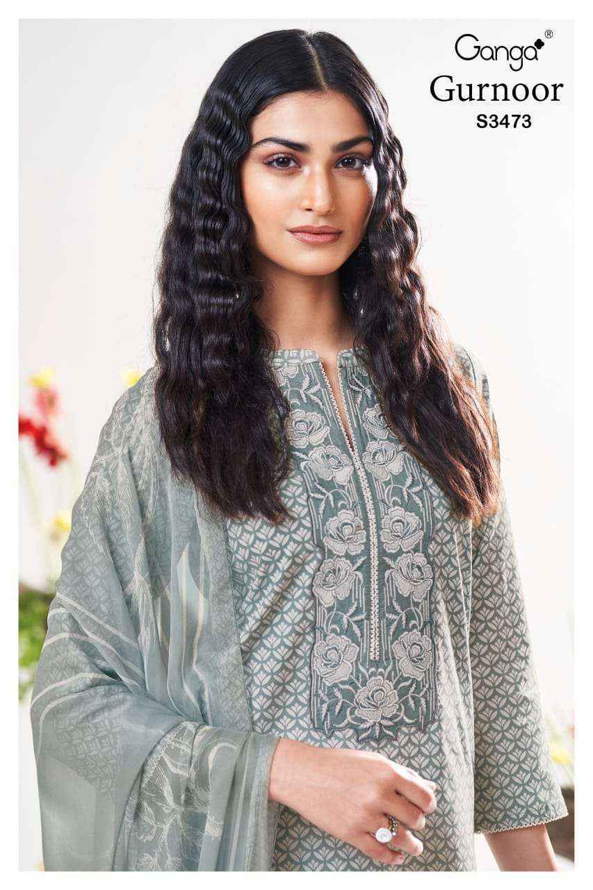 Ganga Gurnoor-3473 Cotton Dress Material (4 pcs Catalogue)