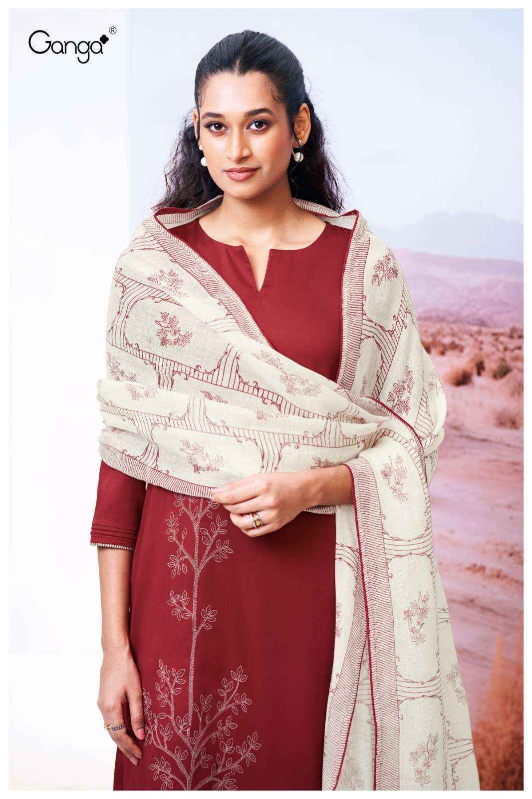 Ganga Isheeta 3550 Silk Cotton Dress Material 4 pcs Catalogue