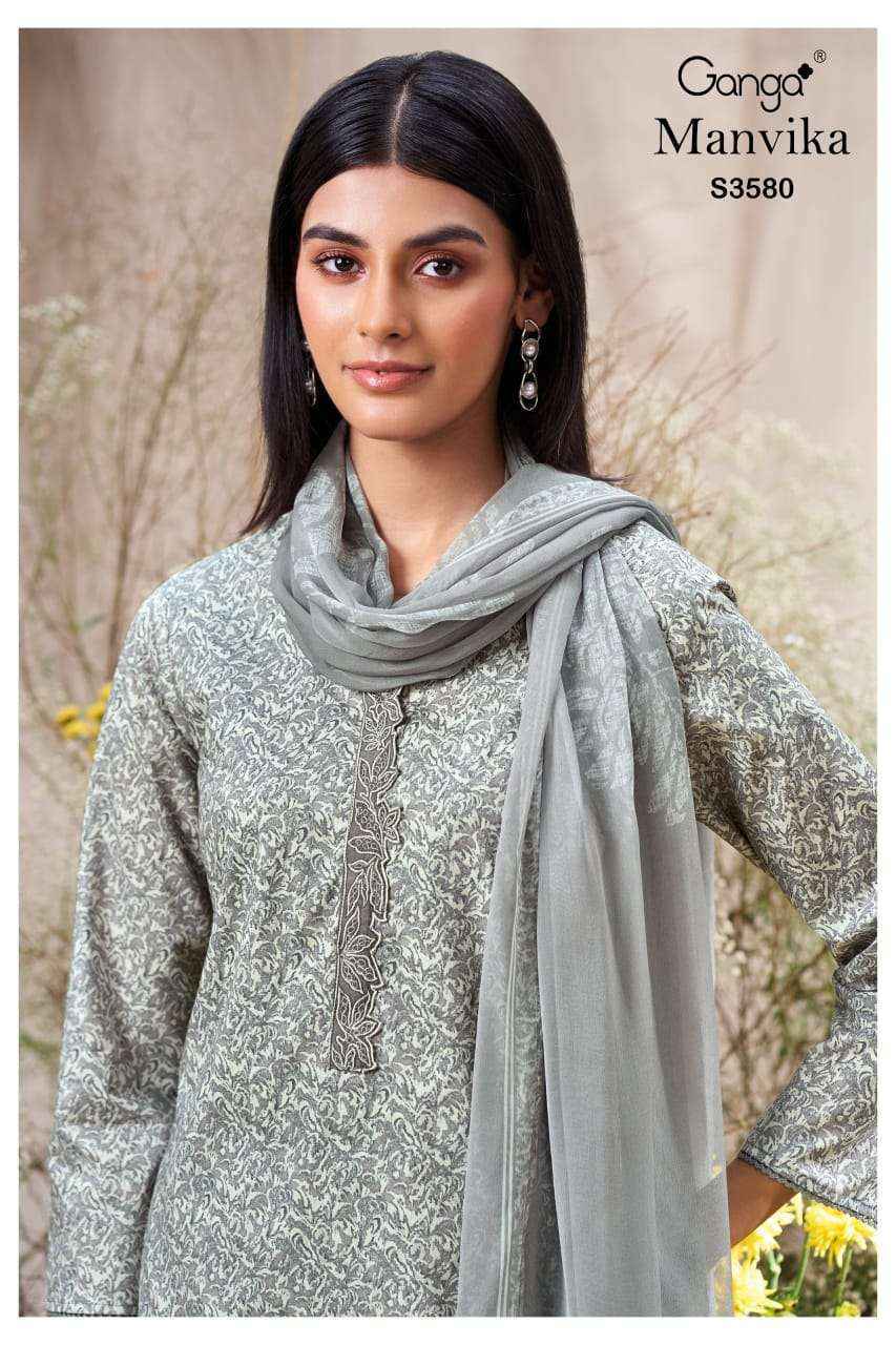 Ganga Manvika-3580 Cotton Dress Material (4 pcs Catalogue)