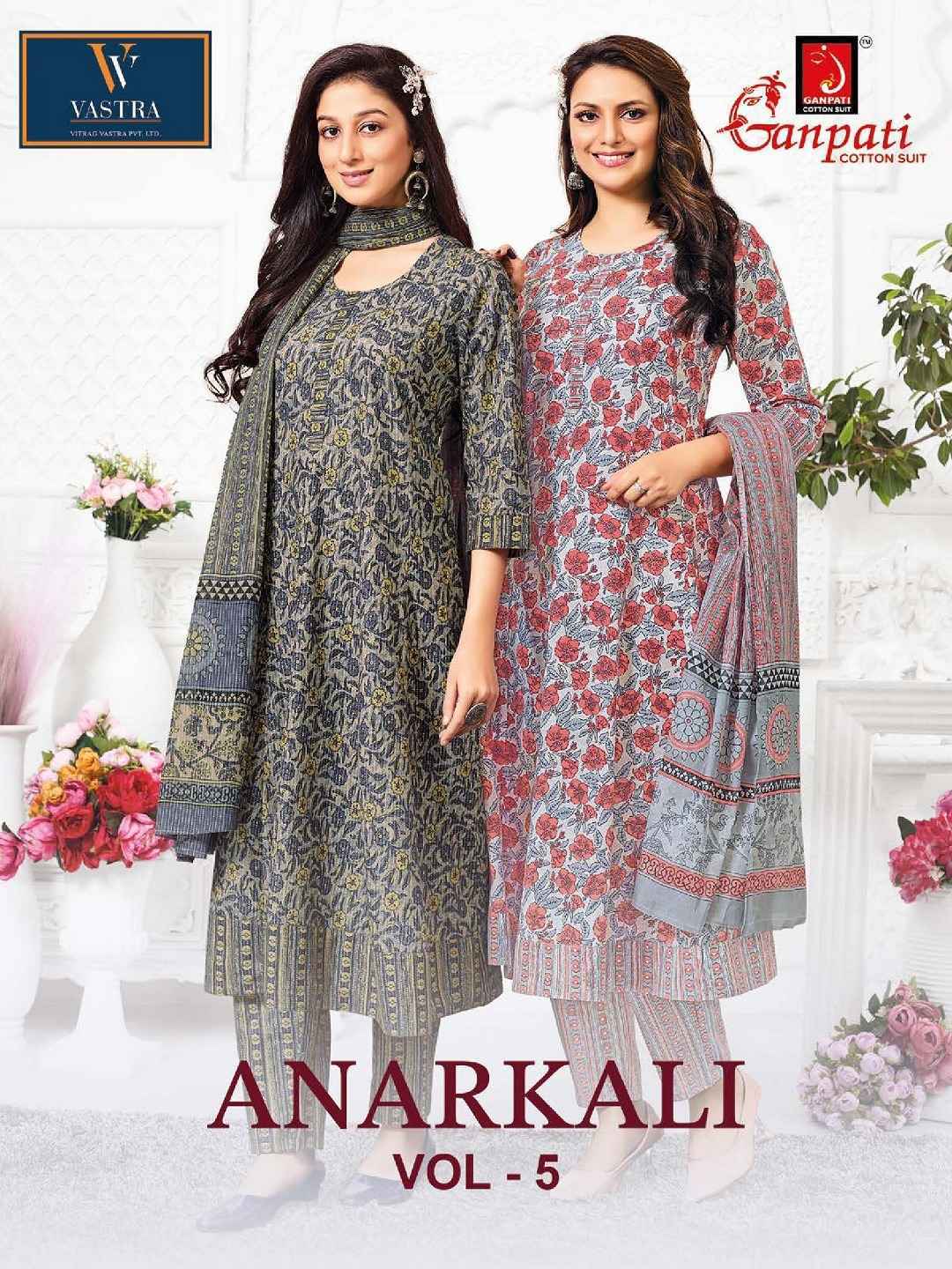 Ganpati Anarkali Vol 5 Readymade Cotton Dress 12 pcs Catalogue